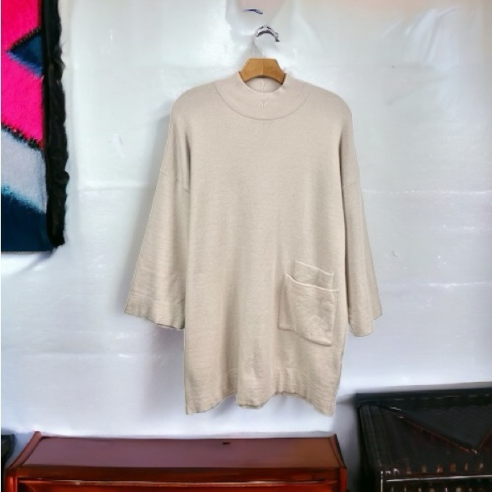 Stable Nude Blush Pink Mock Neck Tunic Sweater Size OS